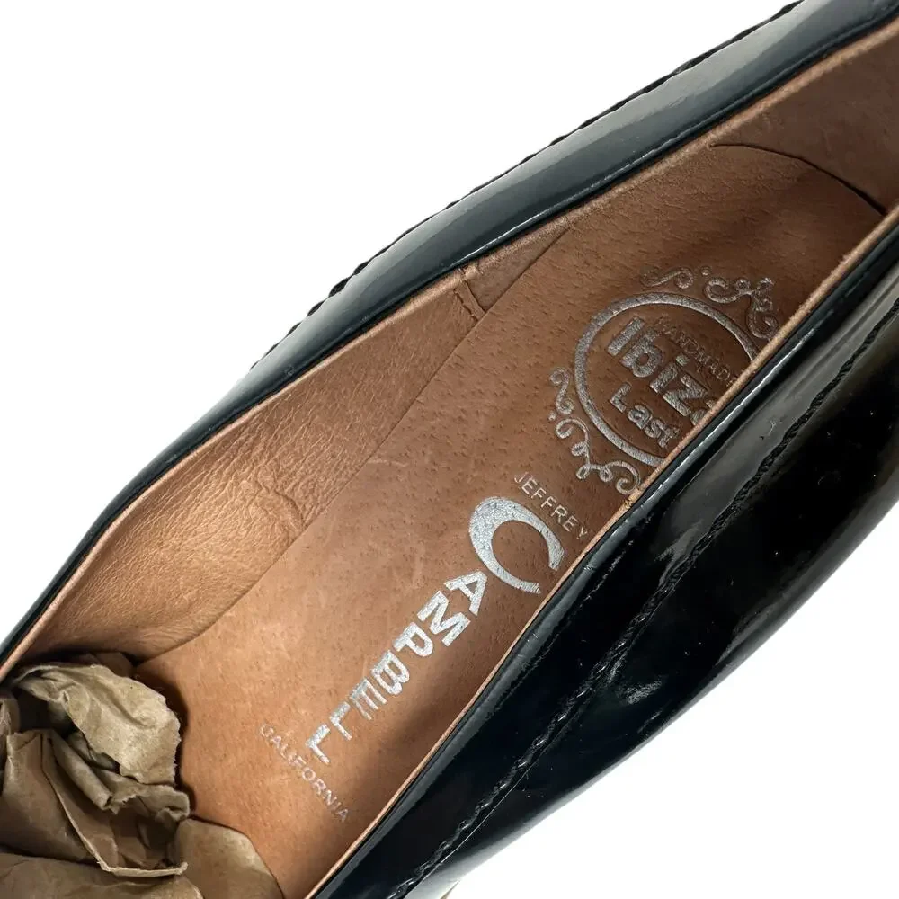 Jeffrey Campbell Bite-2 Studded Loafers‎ Patent Leather Black Size 37 US 6.5